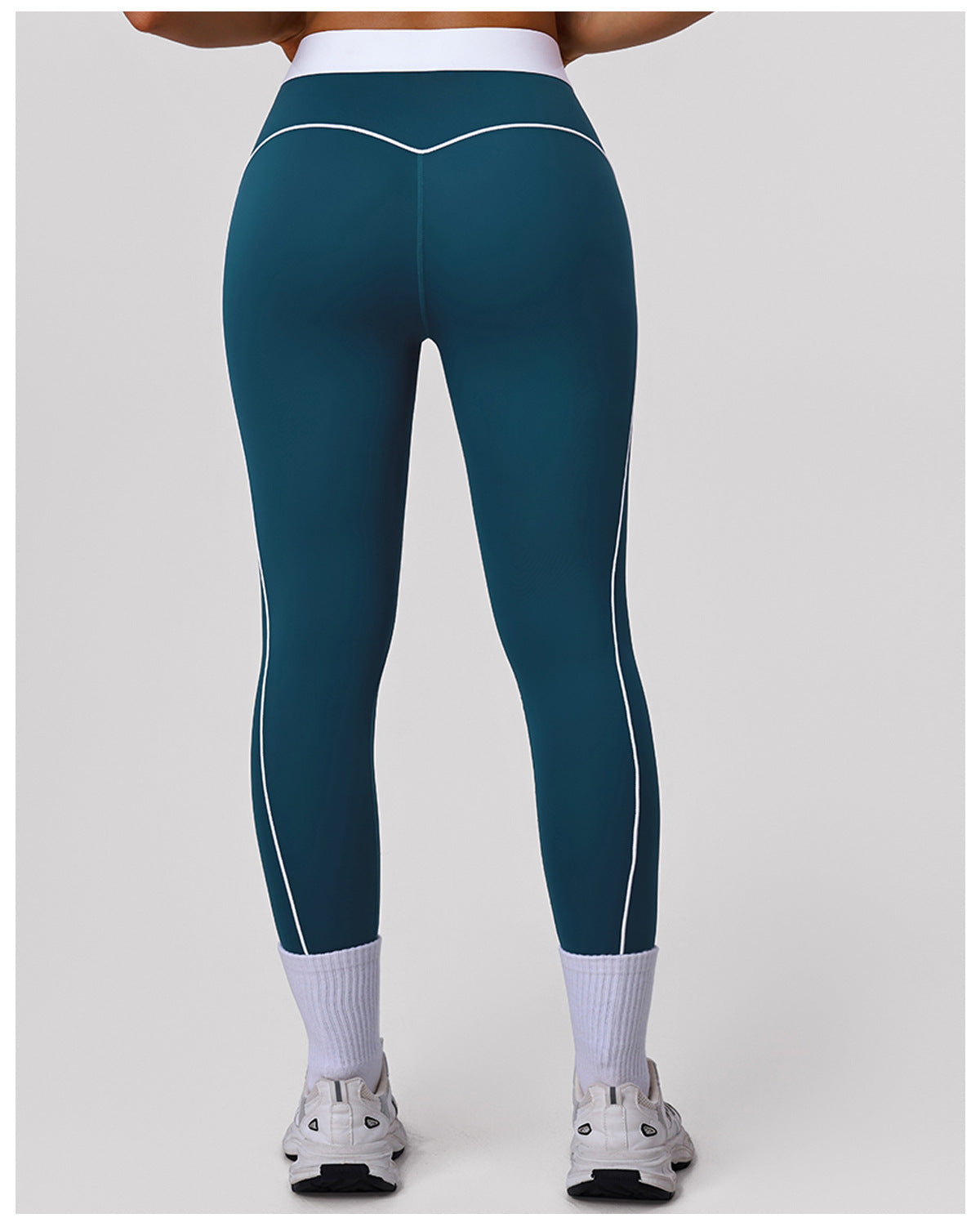 Color Matching Yoga Clothes Thin Strap Backless Shaping Bra Hip Raise Skinny Cropped Pants Exercise Workout Two Piece Sets
