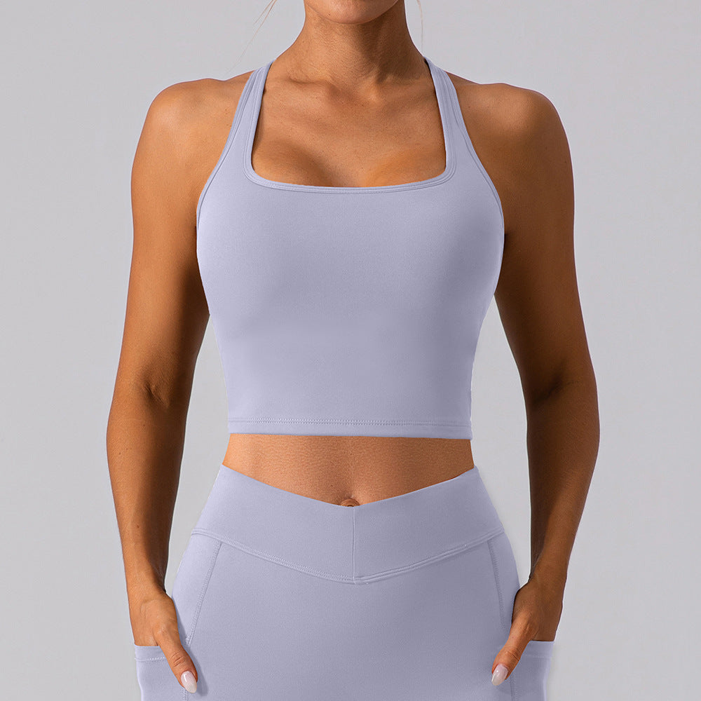 Autumn Winter Brushed Beauty Back Yoga Vest Quick Drying Dance Workout Top Outerwear Running Exercise Vest Women