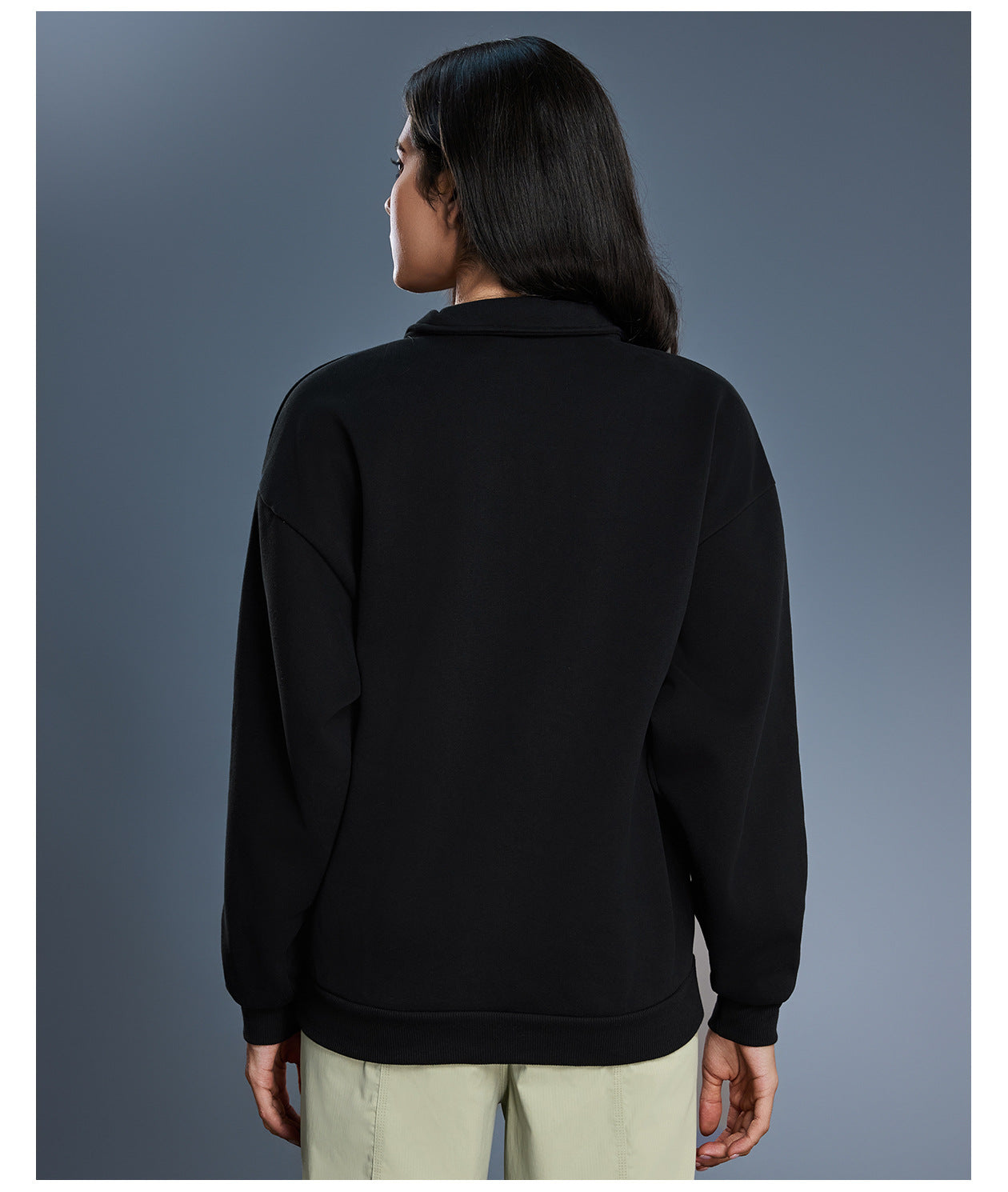 Autumn Winter Half Zipper Fleece Lined Thickening Stand Collar Sweater Women Casual Loose All Matching Warm Top