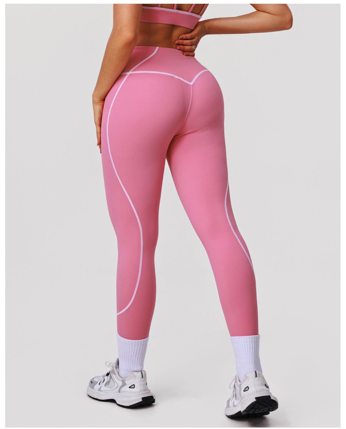 Arrival Contrast Color Yoga Ninth Pants High Waist Tight Running Workout Pants Women Hip Lifting Fitness Leggings