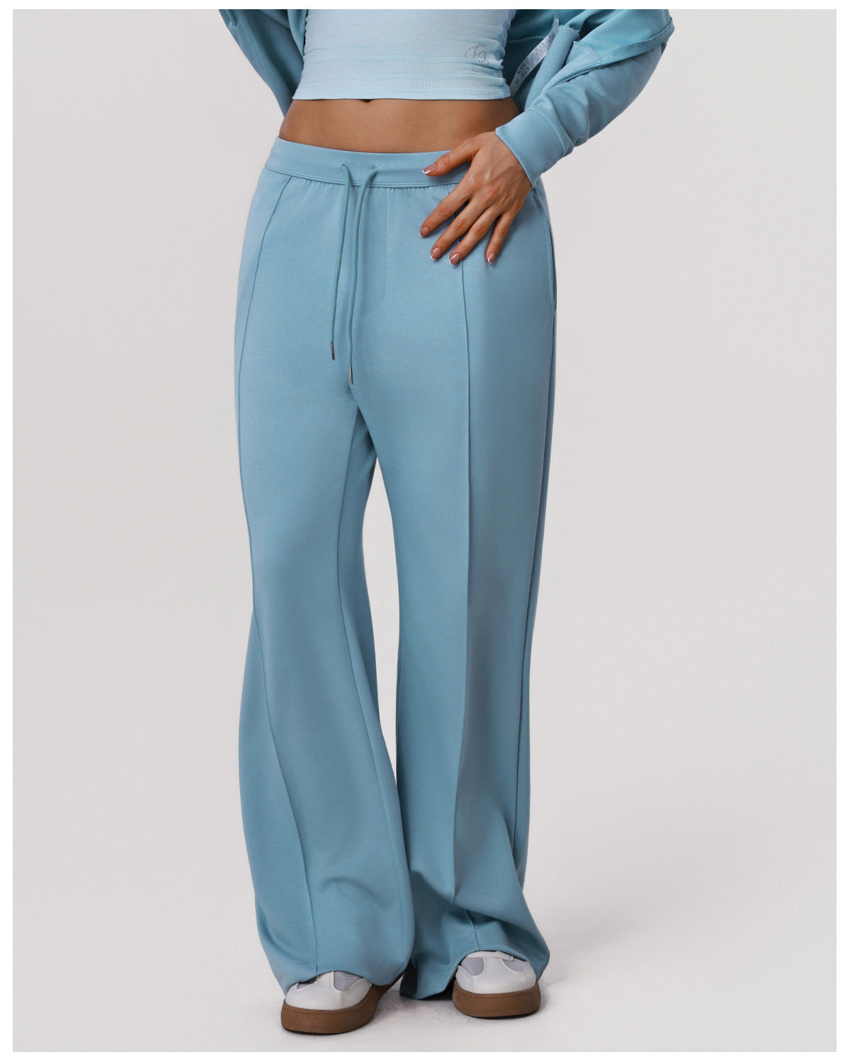 Loose Pockets Dance Training Yoga Pants Straight Mop Wide Leg Pants Running Exercise Pants Women