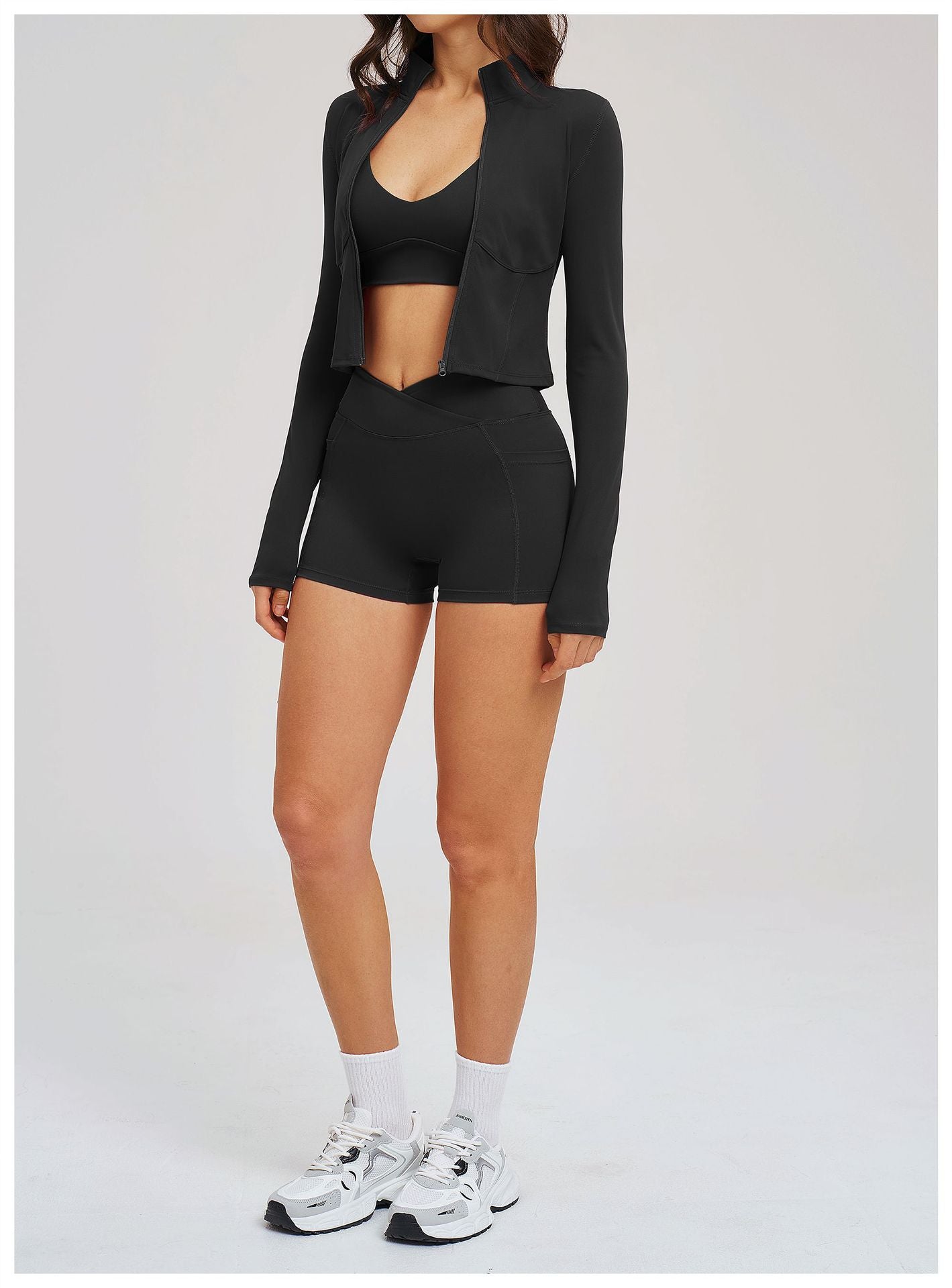 Nude Feel Casual Workout Women Outdoor Running Sports Three Piece Set