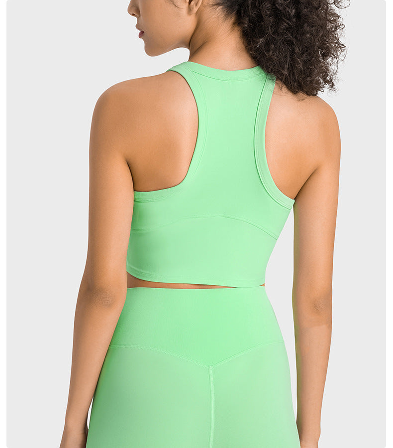Nude Feel With Chest Pad Yoga Vest Women Shockproof Push Up Accessory Breast Push Up Sports Underwear Bra