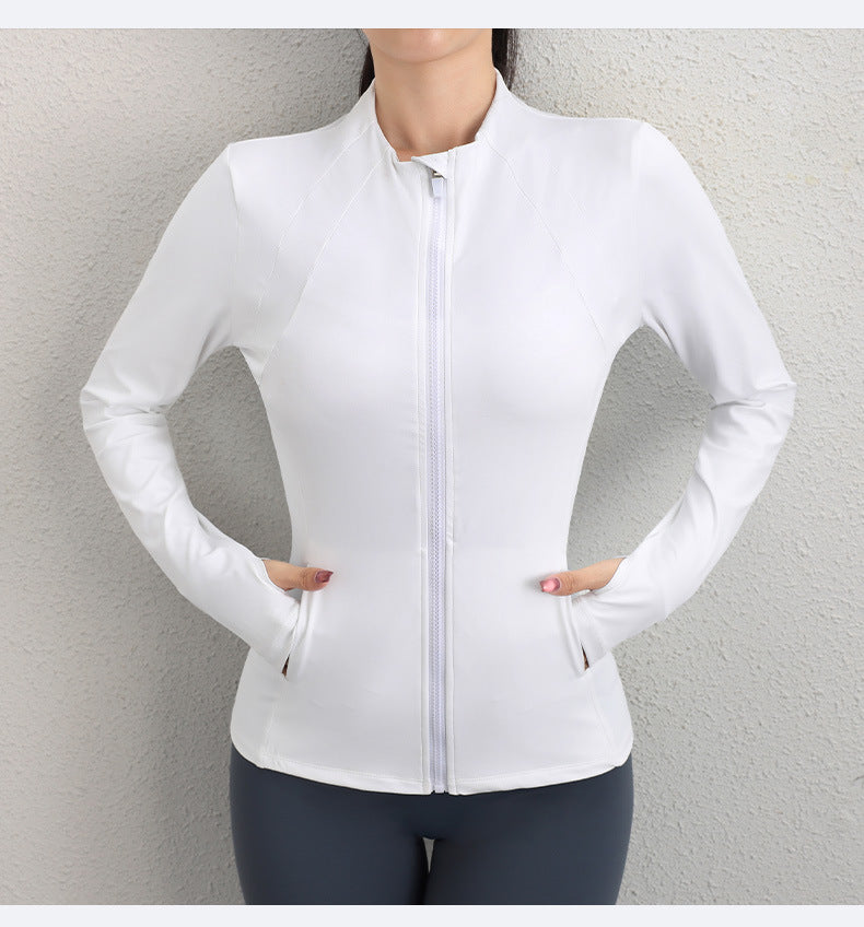 Autumn Yoga Clothes Women's Zipper Jacket Quick Drying Professional Running Thin Exercise Slim Fit Training Coat