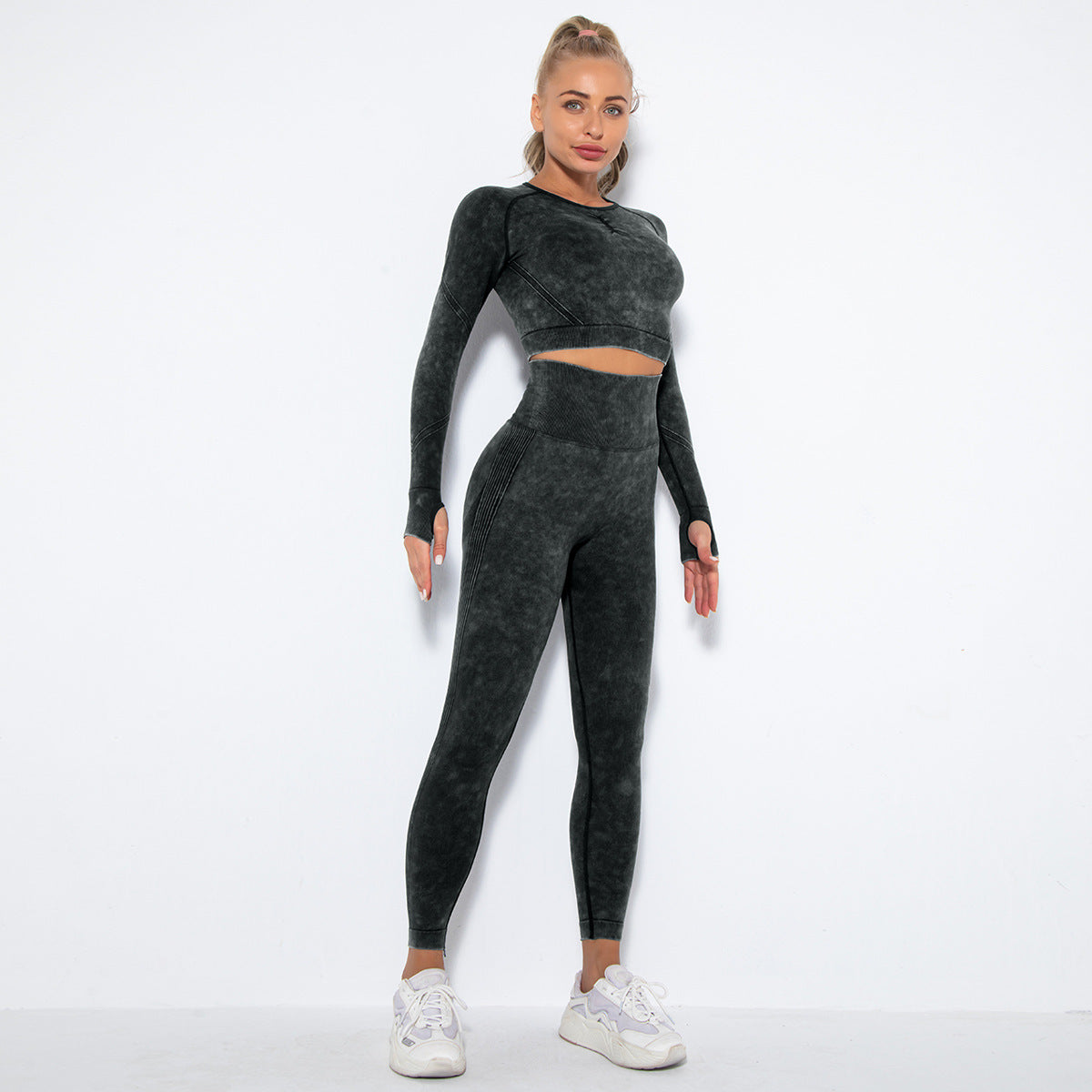 Internet Celebrity Seamless Washed Smile Yoga Suit Outdoor Sports Workout Sexy Hip Yoga Pants