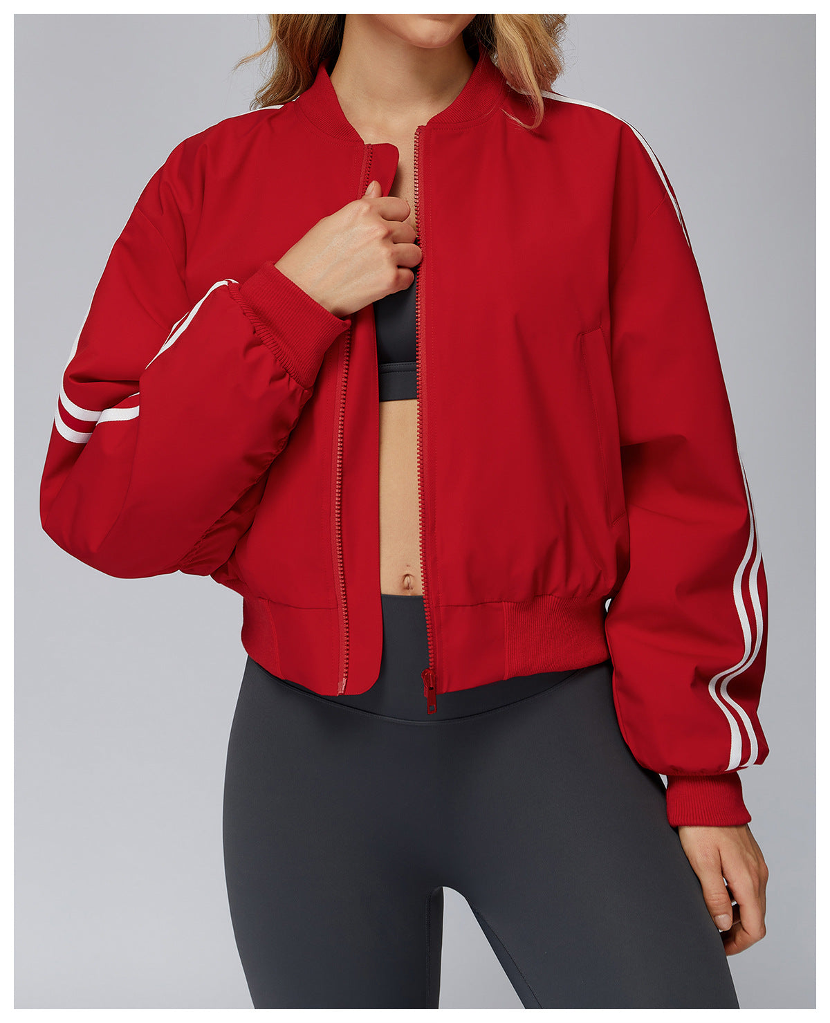 Autumn Winter Loose Cotton Coat Coat Pocket Zipper Thermal Sports Coat Outdoor Mountaineering Running Top