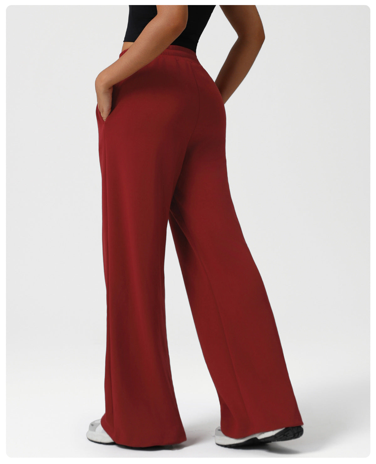 High Waist Drawstring Exercise Casual Pants Autumn Winter Yoga Wide Leg Pants Fashionable All Match Loose Casual Pants