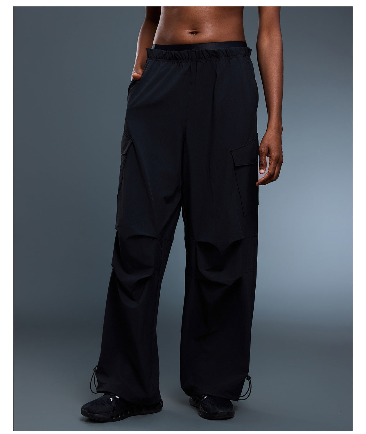 Paratrooper Overalls Women Double Waist Head Straight Leg Ankle Banded Pants Quick Drying Breathable Casual Sports Trousers