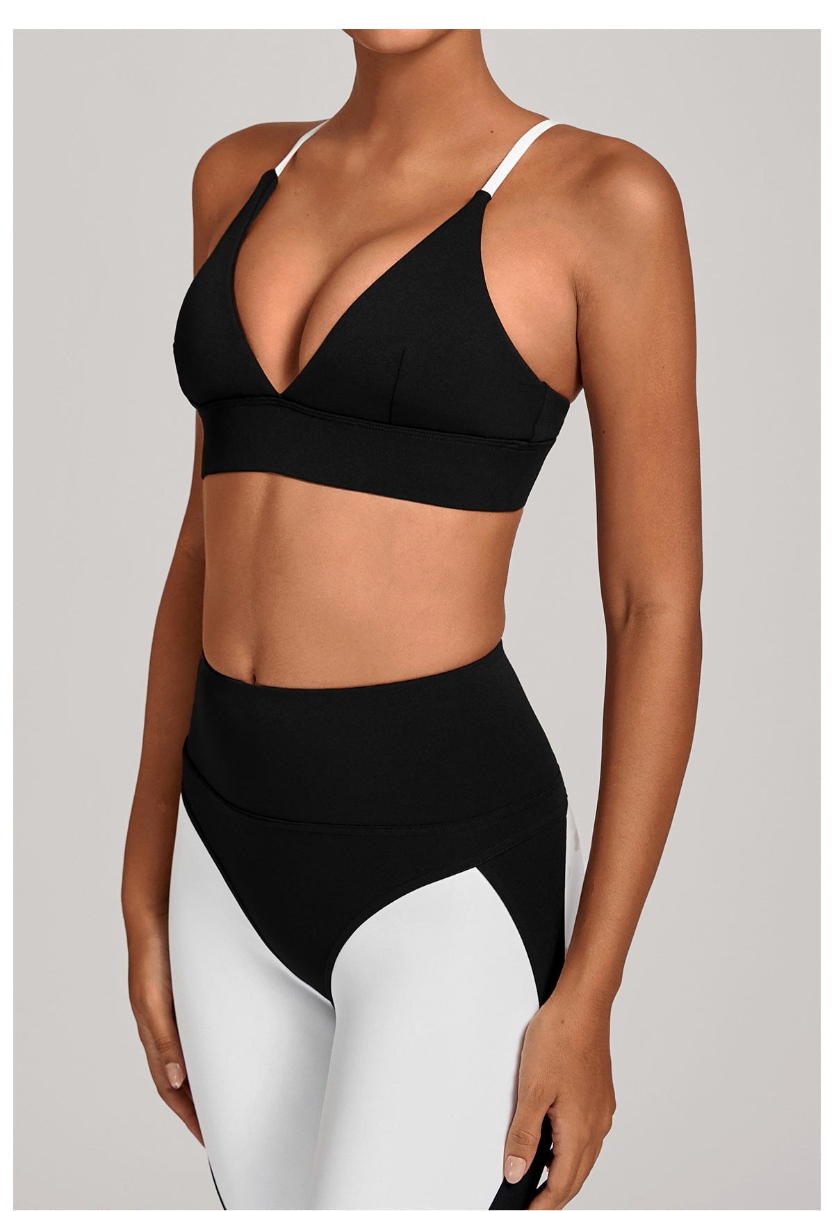 Women Autumn Sand Adjustable Shoulder Strap Sports Underwear Shockproof Color Matching Yoga Bra Outdoor Workout Clothes