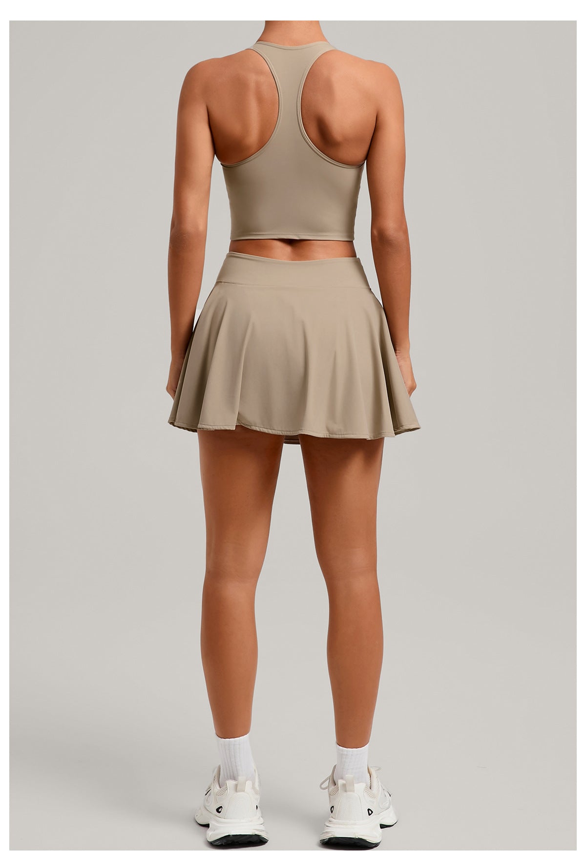 Tennis Sports Vest Short Skirt Two Piece Tight High Waist Anti Exposure All Match Fitness Tennis Skirt Set for Women