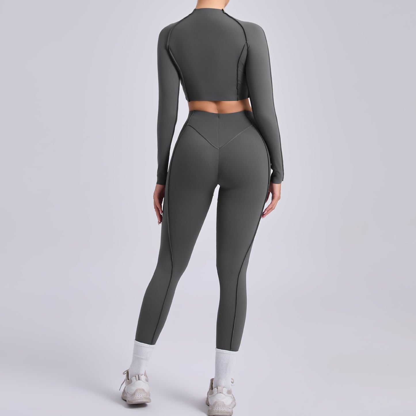 Autumn Sand Three Dimensional Beauty Yoga Two Piece Sets Women Pleated Hip Lifting All Match Yoga Clothes Running Exercise Workout Outfit