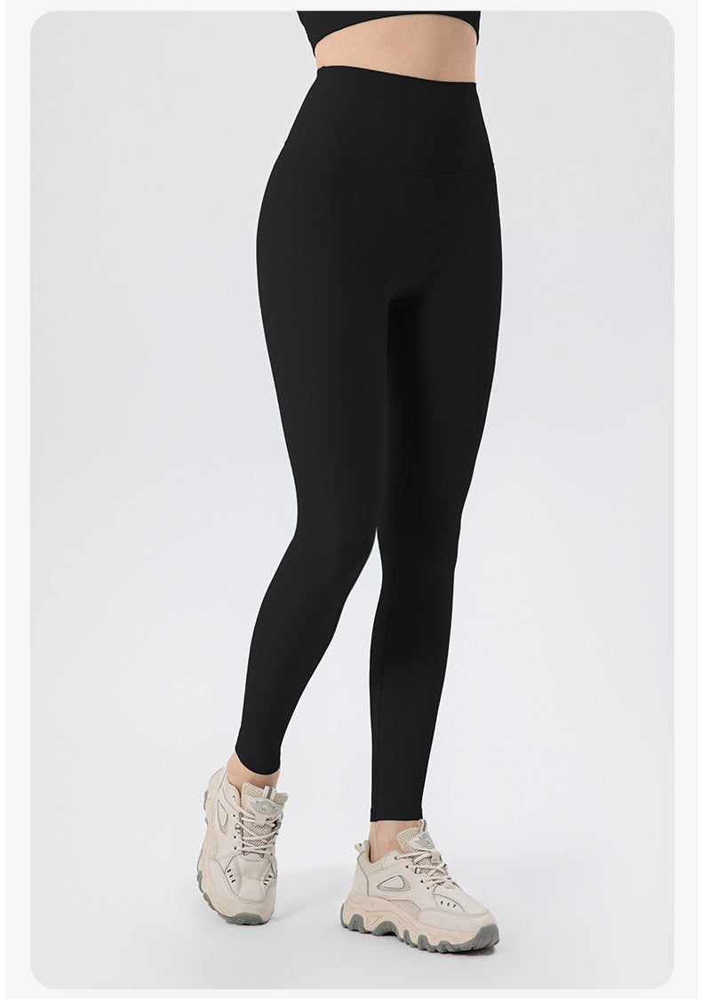 Double 6 Zero Sense Antibacterial No Size Yoga Pants Women Brushed Nude Feel Hip Raise Fitness Pants Tight Running Exercise Pants