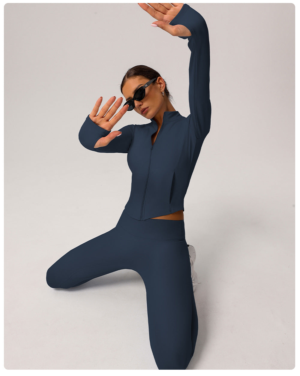 Yoga Clothes Women Autumn Winter Long Sleeve Fleece Padded Coat Fitness Sports Casual Warm Quick Drying Top Slim Coat