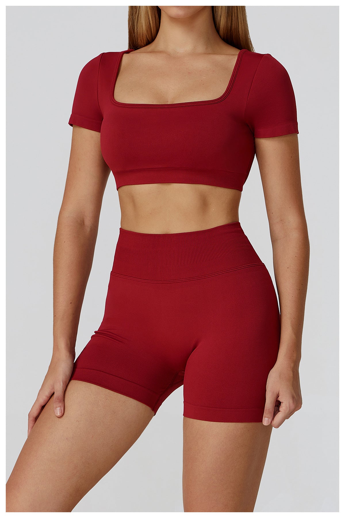 Autumn Winter Seamless Yoga Clothes for Women Hollow Out Cutout-out Beauty Back Slim Fit Yoga Short Sleeve Outdoor Running Top