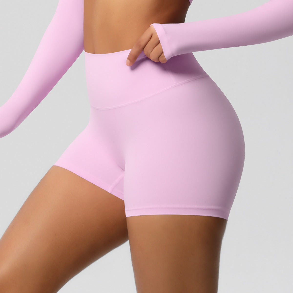 Fitness Shorts Belly Contracting Hip Lifting Solid Color Sports High Waist No Embarrassment Tight Quick Drying Yoga Shorts