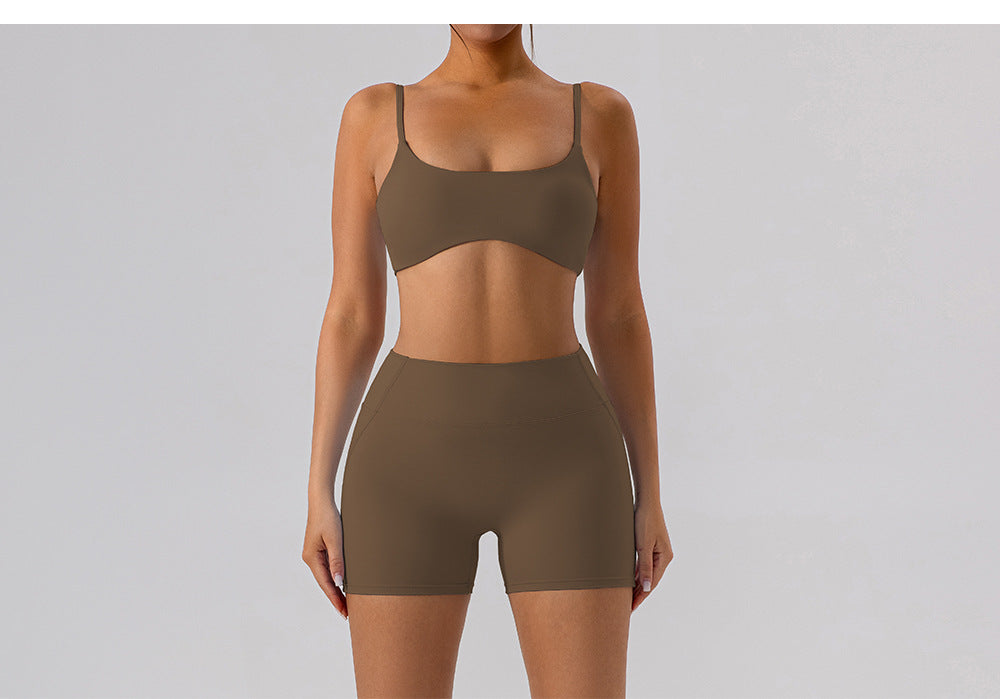 Hip Raise High Waist Yoga Shorts Women Running Slim Fit Sports Shorts Nude Feel Outer Wear Training Belly Contracting Fitness Pants