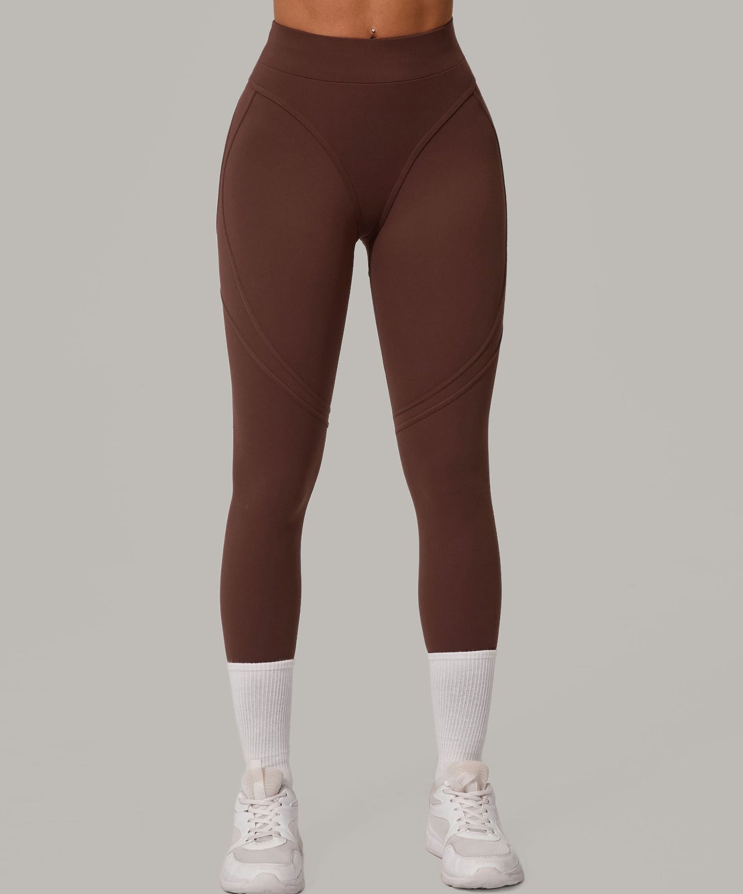 Autumn Sand High Waist Hip Lift Brushed Yoga Pants Running Quick Drying Fitness Pants Waist Slimming Hip Tight Sports Pants