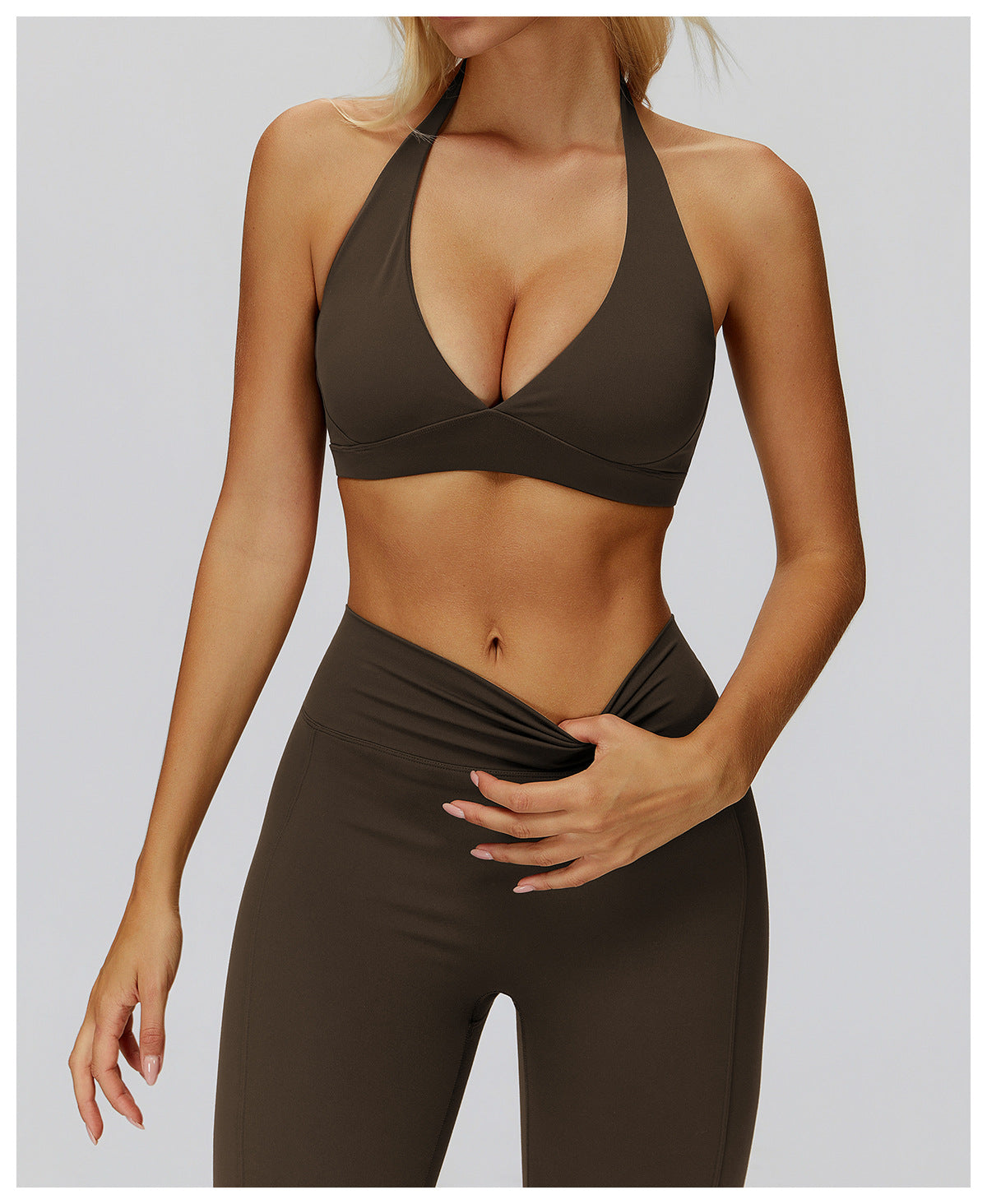 Brushed Yoga Bra Halter Beauty Back High Grade Sports Underwear Fitness Running Bra