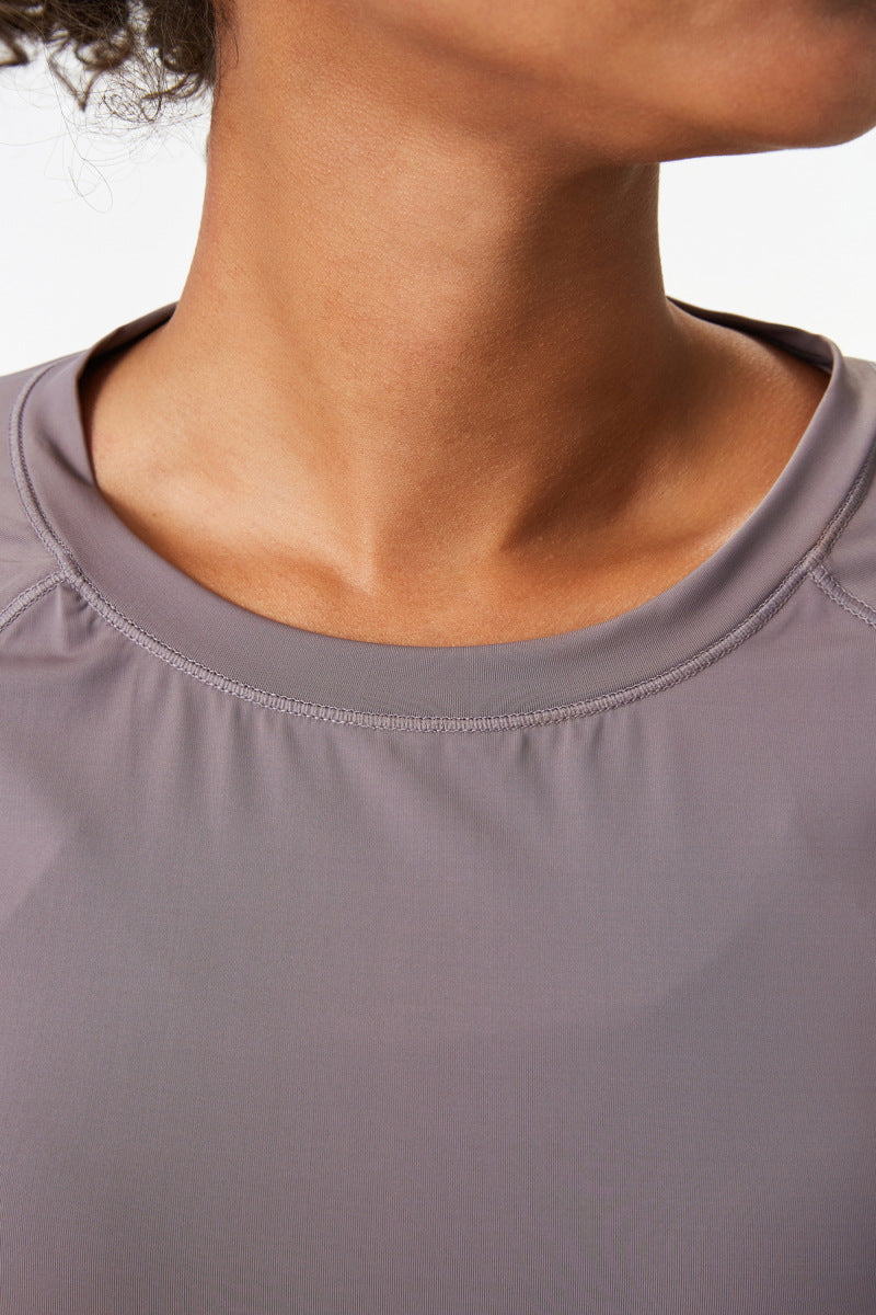 Yoga Clothing Top Nude Feel Sports Top Women Beauty Back Loose Fitness Top Running T shirt