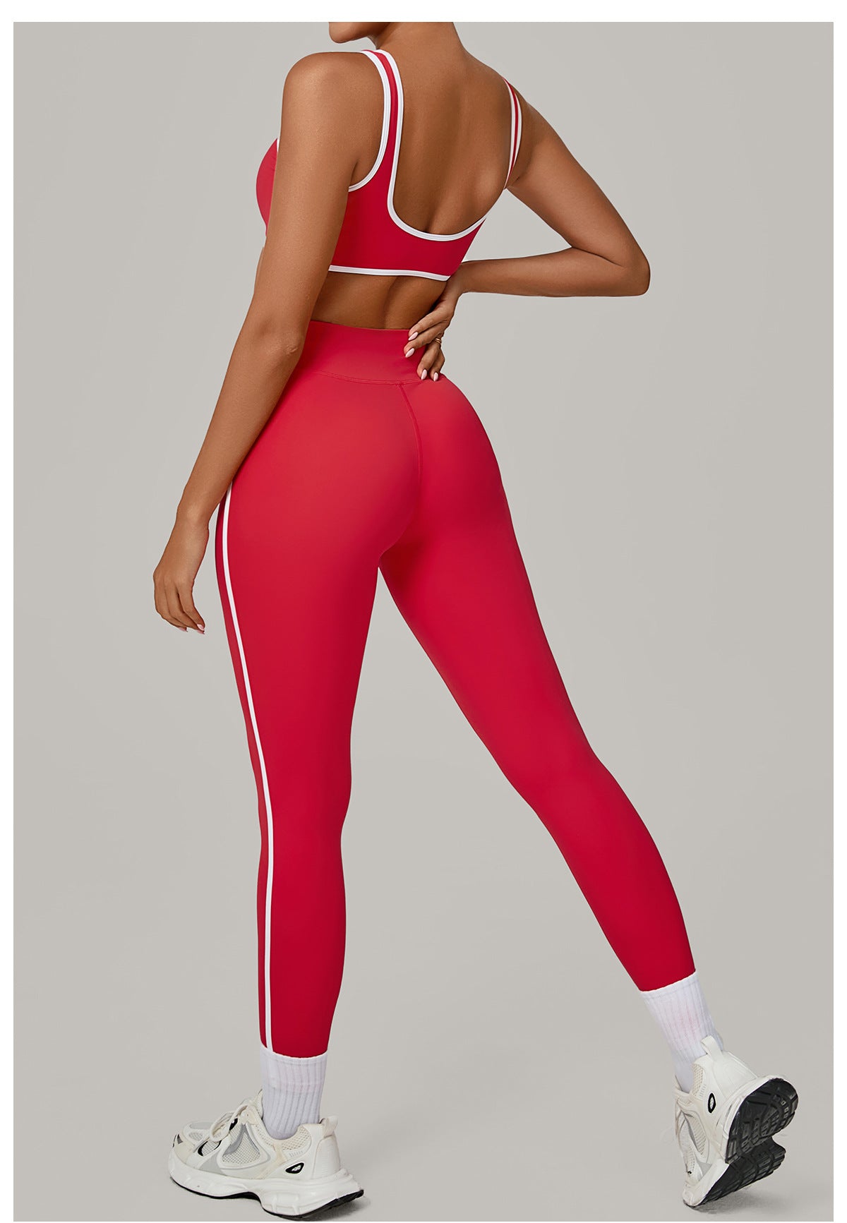 Contrast Color Binding Nude Feel Yoga Beauty Back Tight Quick Drying Workout Clothes Outdoor Sports Two Piece Sets