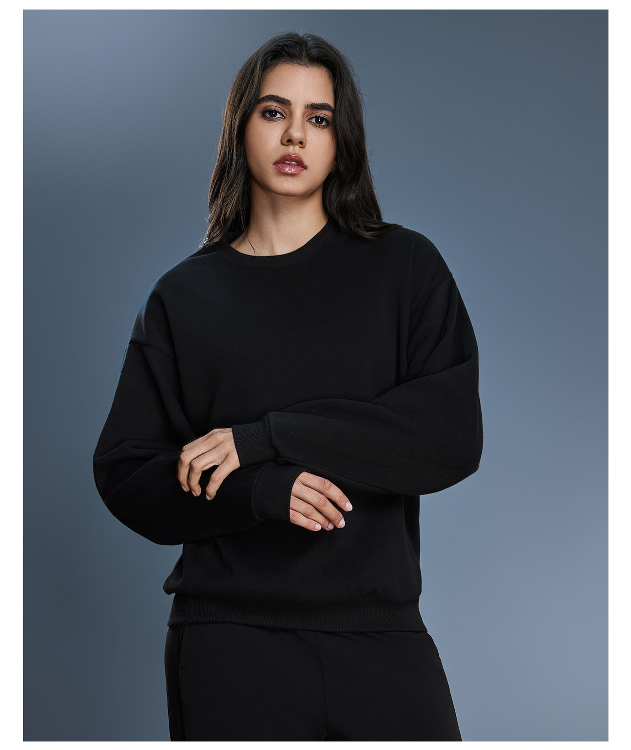 Autumn Winter Loose round Neck Sweater Women Idle Office Casual All Matching Warm Pullover Velvet Hoodie
