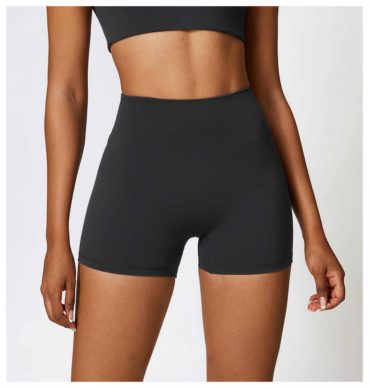 Brushed Tight Yoga Shorts Women High Waist Belly Contracting Fitness Pants Hip Lifting Running Exercise Shorts