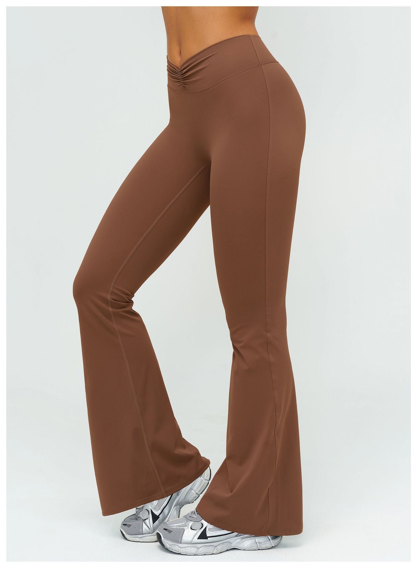 High Waist Pleated Bell Bottom Pants Brushed Wide Leg Pants Outdoor Casual Running Sports Bell Bottom Pants