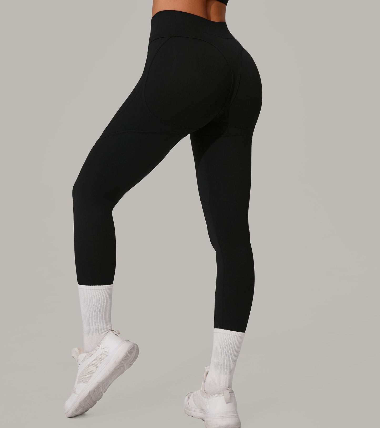 Autumn Sand High Waist Hip Lift Brushed Yoga Pants Running Quick Drying Fitness Pants Waist Slimming Hip Tight Sports Pants