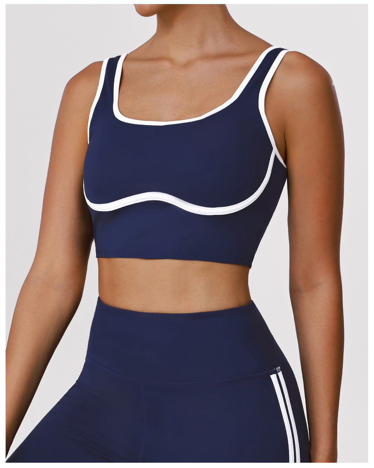 Color Contrast Yoga Bra Outer Wear Running Fitness Shockproof Push up Hollow Out Cutout Breathable Beauty Back Exercise Bra
