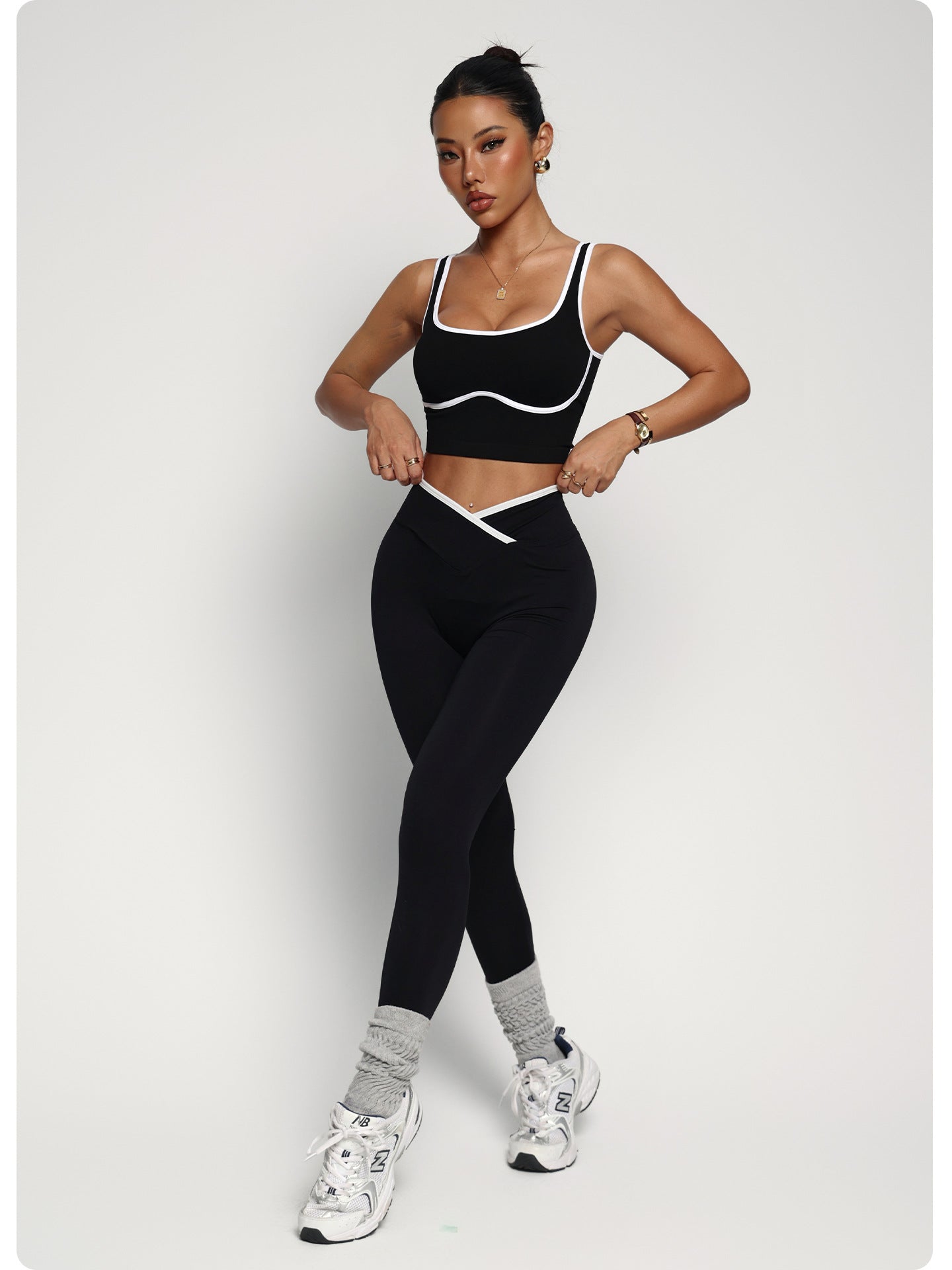 Women Clothing Sports Bra Fitness Yoga Wear Two Piece Sets High Sense Yoga Pants Women High Waist Hip Lift
