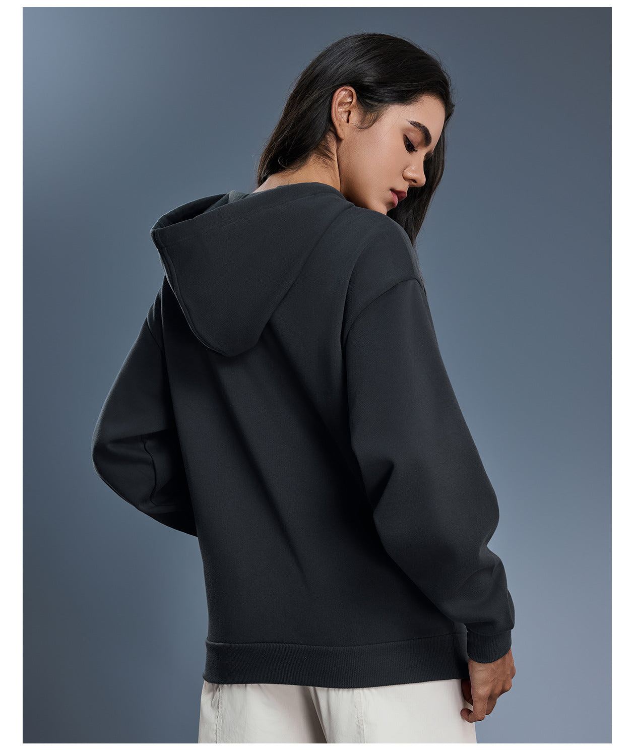 Autumn Winter Hooded Sweatshirt Women Windproof Warm Loose Slimming Casual Zipper Cardigan Outerwear