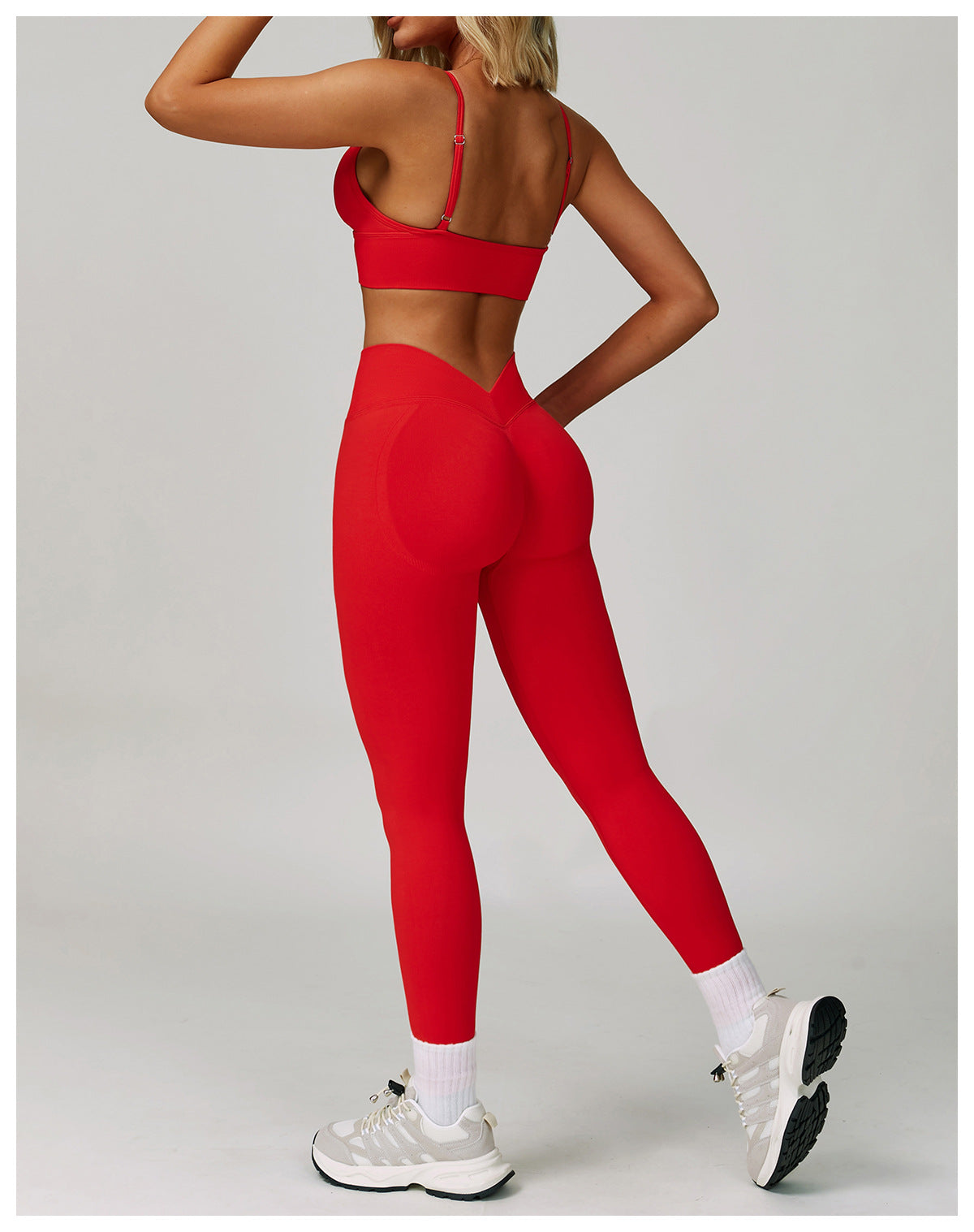 Sollinarry Peach Hip Seamless Yoga Pants V Skinny Slimming Running Sports Quick Drying Fitness Trousers
