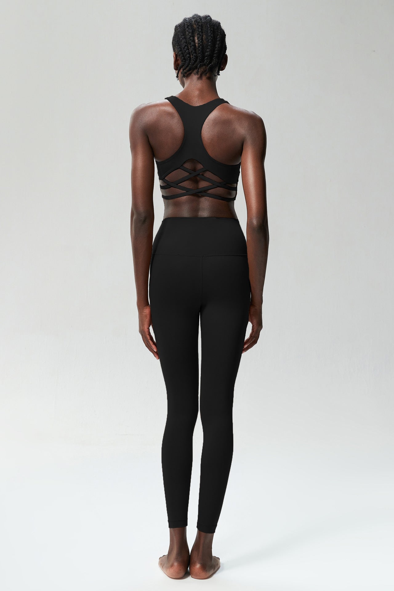 Tight Lycra Fitness Yoga Wear Suit Women Running Sports Nude Feel Quick Drying Two Piece Suit Undershirt