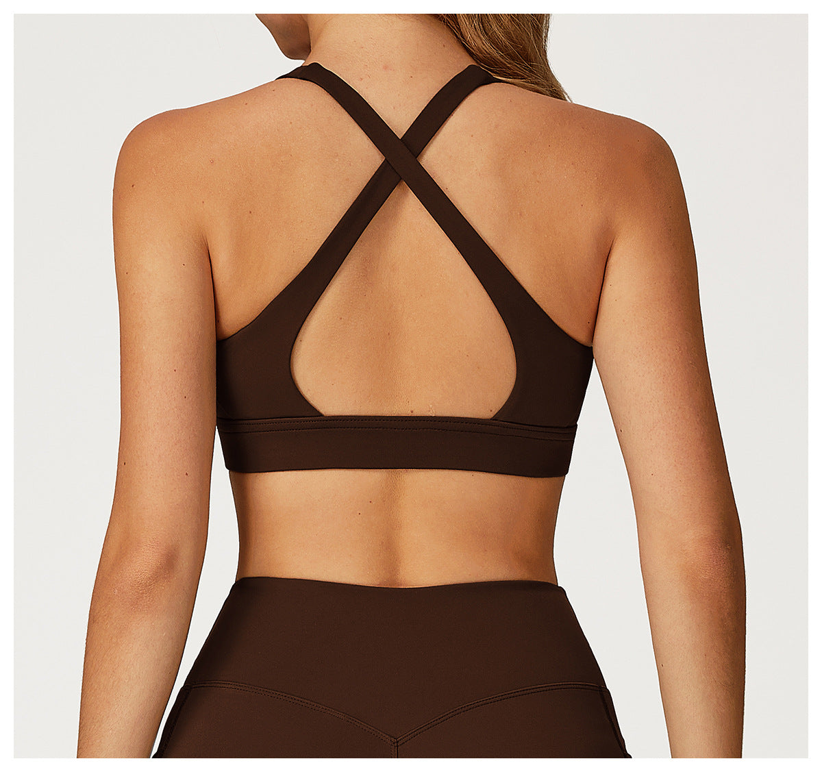 Nude Feel Yoga Bra Cross Beauty Back High Sense Sports Bra Women Running Workout Exercise Underwear