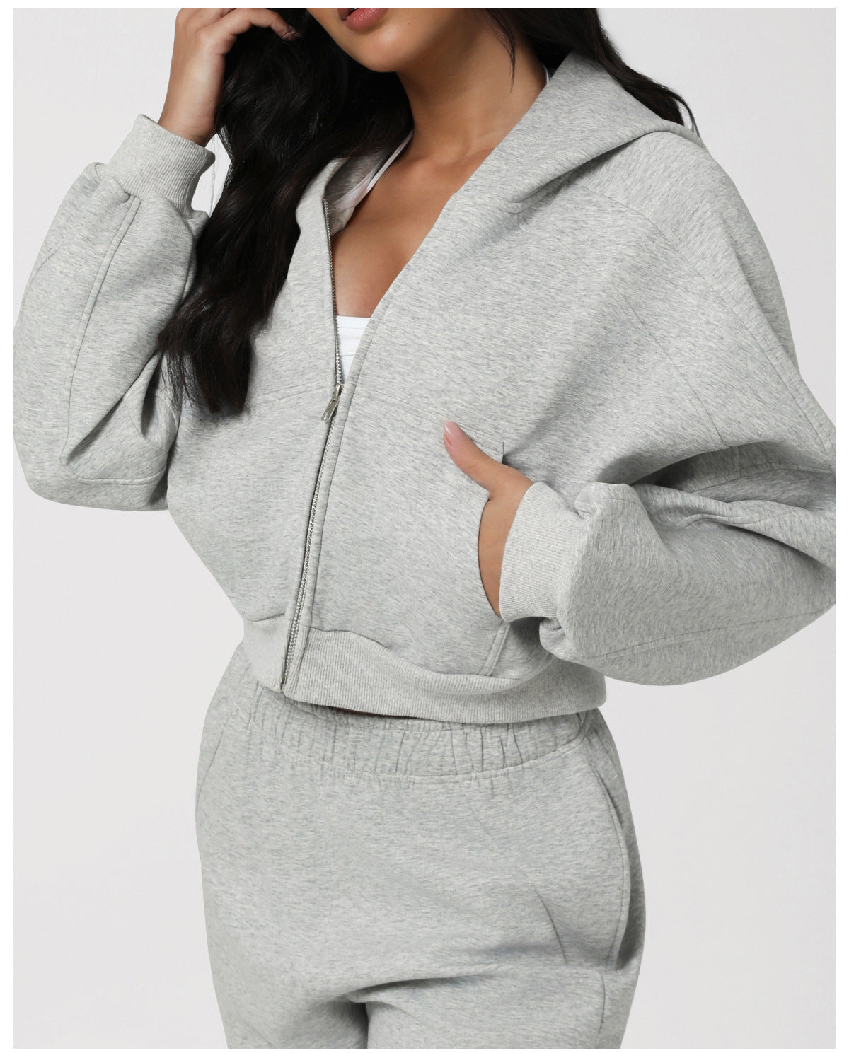 Hooded Sports Casual Sweater Autumn Winter Outdoor Running Fitness Top Long Sleeve Short Yoga Jacket