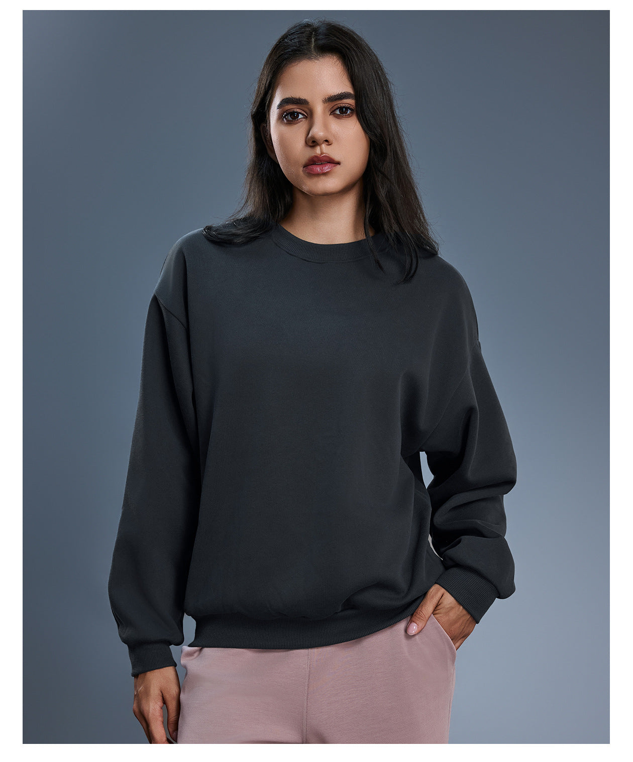 Autumn Winter Loose round Neck Sweater Women Idle Office Casual All Matching Warm Pullover Velvet Hoodie