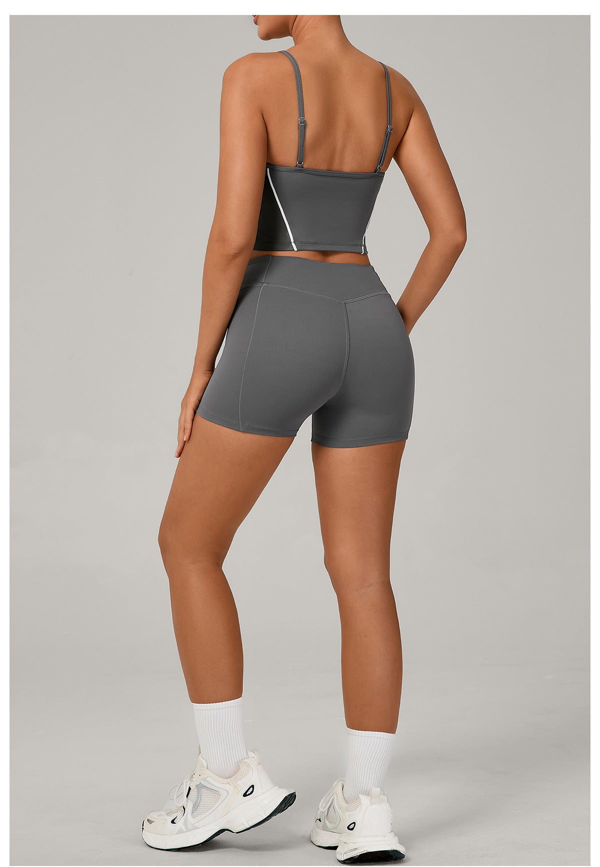 Nude Feel Tight Back Yoga Belly Contracting Hip Lifting Outdoor Running Sports Set