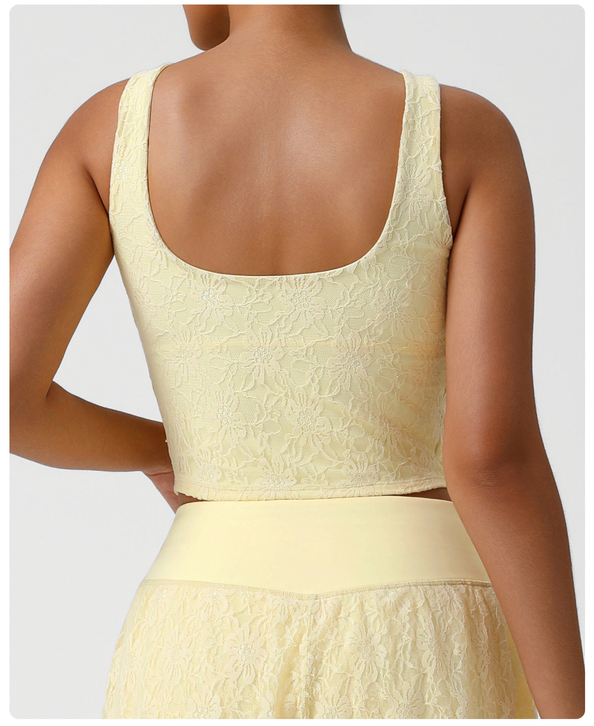 Nude Feel Sexy Lace Sleeveless Sports Top Dance Training Exercise Strap Vest Women