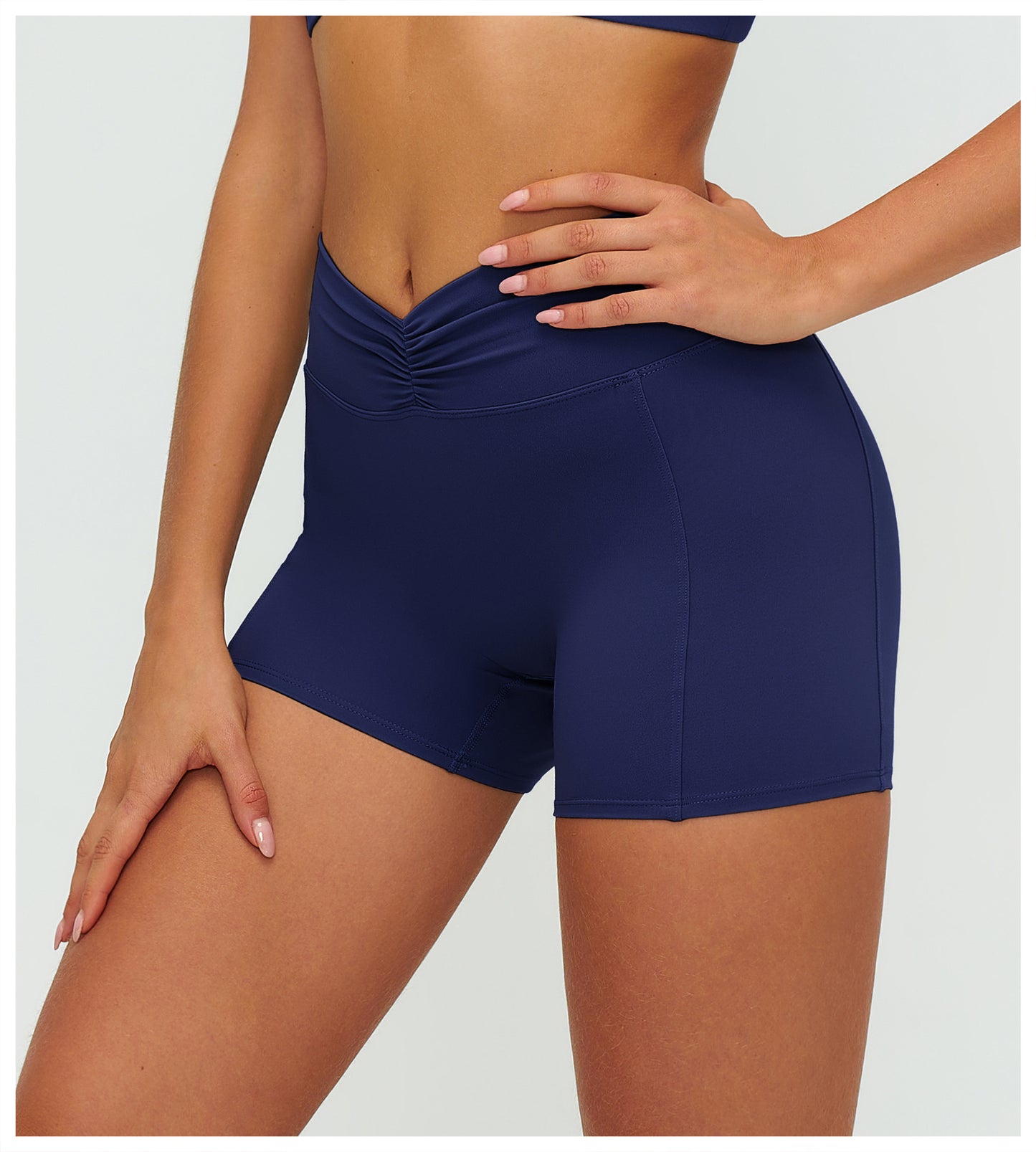 Brushed Yoga Shorts Women High Waist Folding Hip Lifting Shorts Outdoor Running Sports Shorts