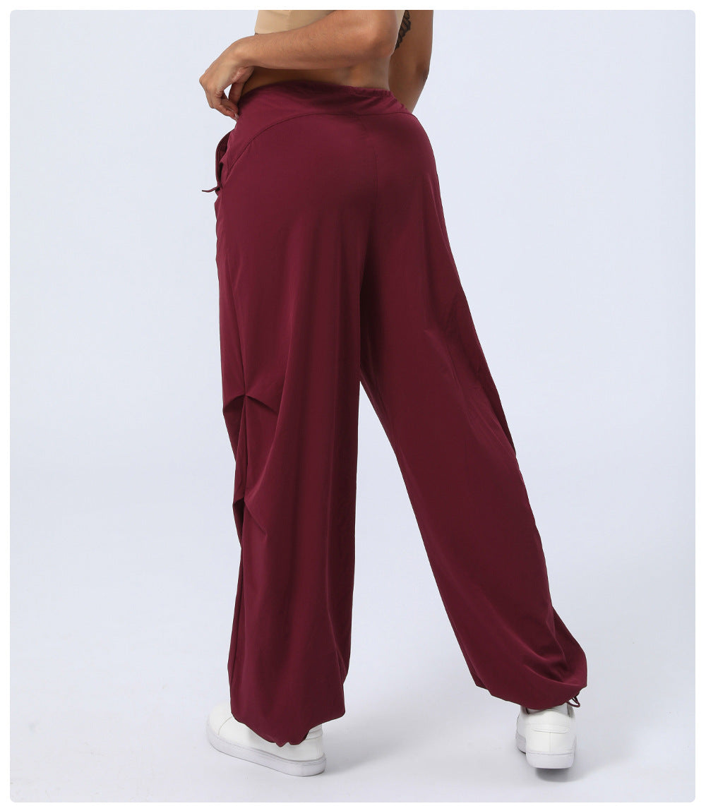 Autumn Winter High Waist Quick Drying Sports Trousers Women Ankle Banded Pants Loose Straight Paratrooper Pants Casual Working Pants