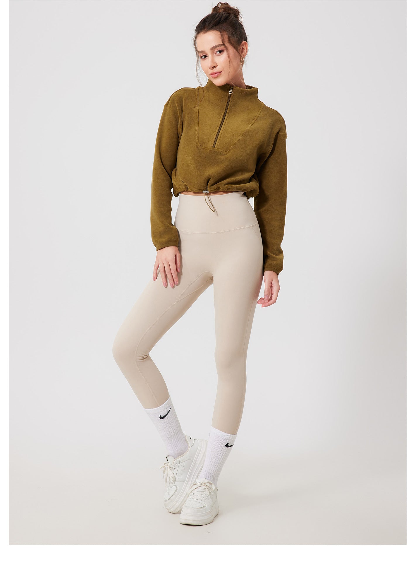 Fitness Jacket Women Cold Proof Keep Warm Outerwear Running Sports Workout Clothes Polar Fleece Long Sleeve Yoga Wear
