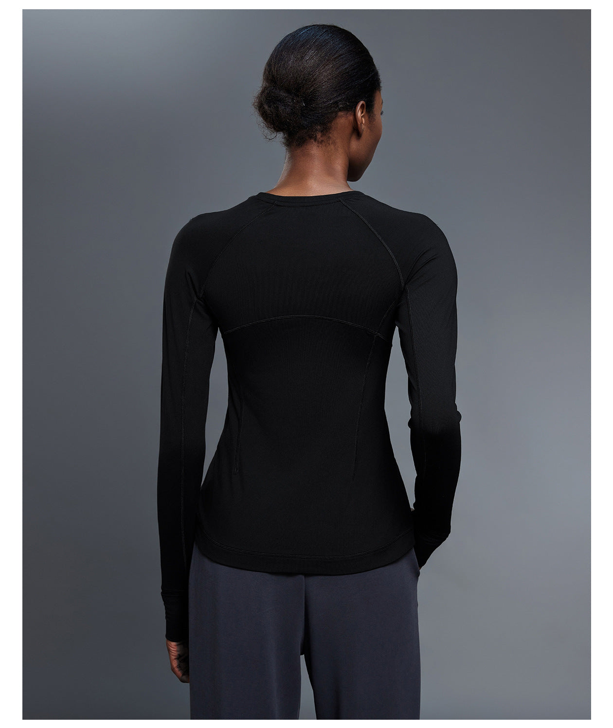 Round Neck Exercise T shirt Women Stretch Tight Long Sleeve Yoga Wear Running Training Workout Clothes Top Autumn