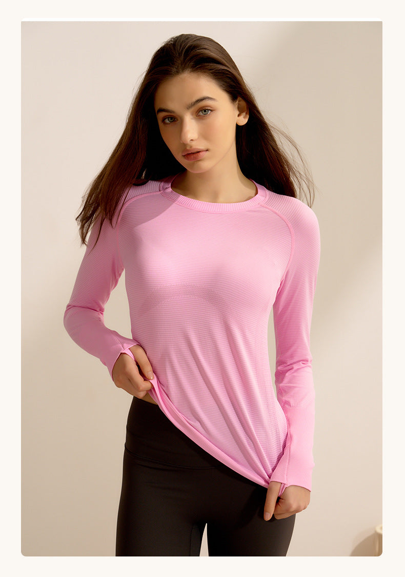 Yoga Clothes Women Spring Summer Sports Long Sleeve Pilates Training Quick Drying Running Fitness Clothes