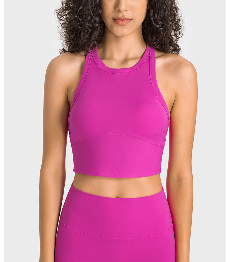 Nude Feel With Chest Pad Yoga Vest Women Shockproof Push Up Accessory Breast Push Up Sports Underwear Bra