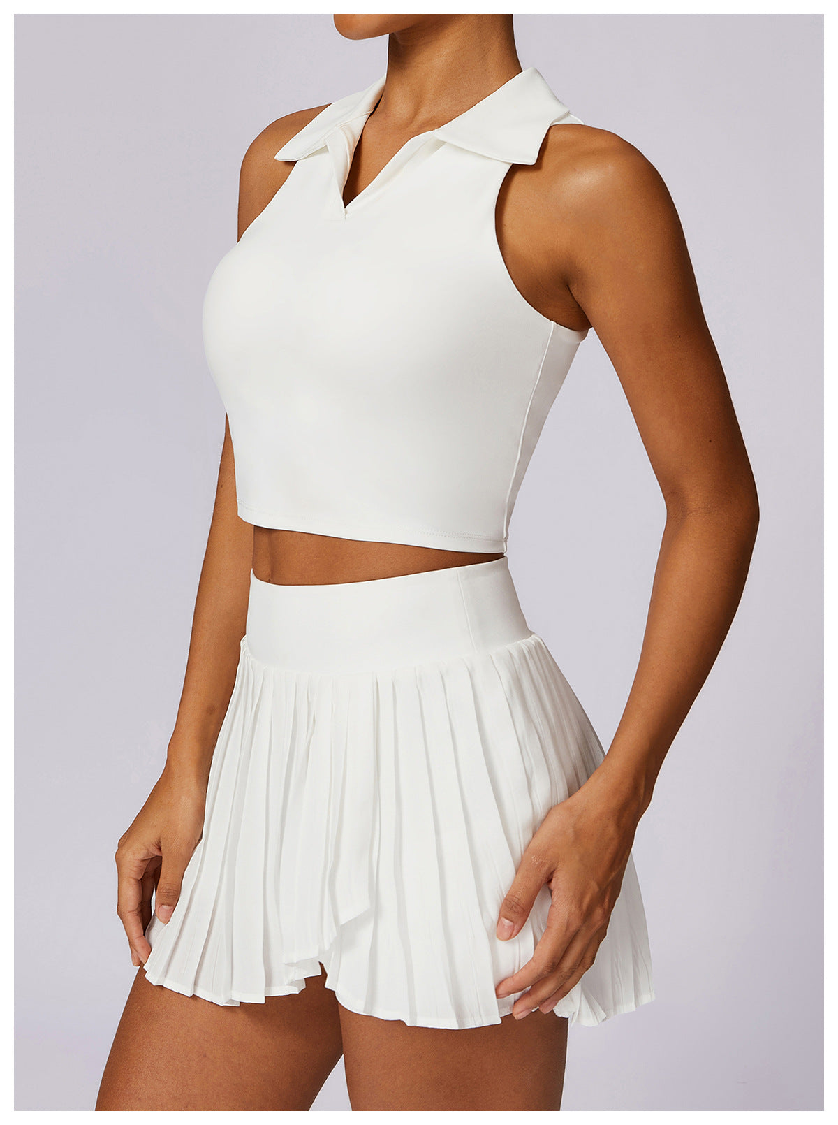 Sollinarry Nude Feel Tight Sports Vest Women Running Tennis Workout Clothes Top Polo Collared Sweatshirt Women
